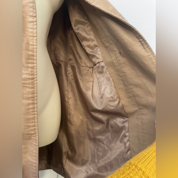 MNG by Mango Women’s L Brown Double-Breasted Military Trench Coat Jacket Chic - Picture 7 of 11